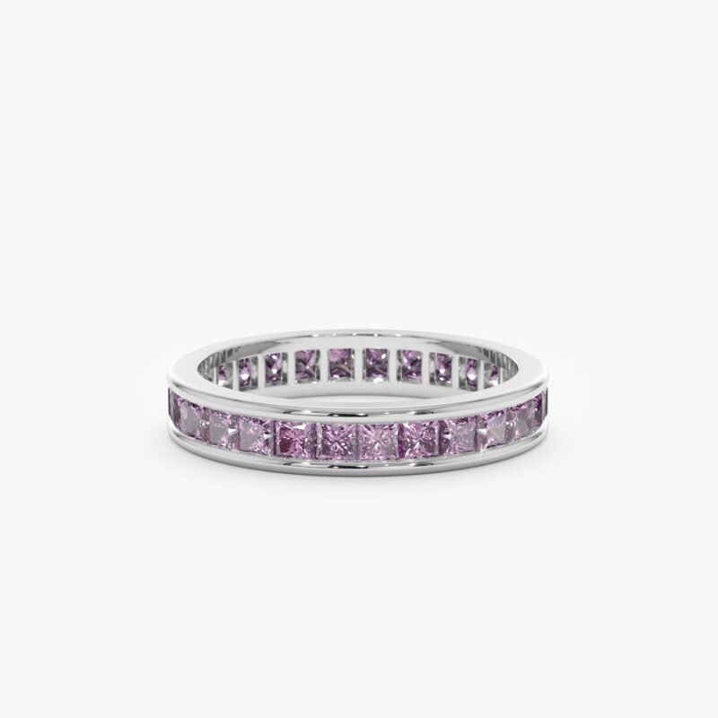 14k solid gold natural amethyst eternity ring st173 2