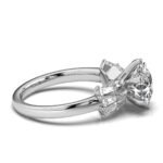 14K Solid Gold Round Shape Moissanite Diamond Ring - Image 4