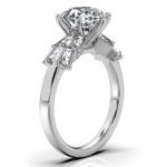 14K Solid Gold Round Shape Moissanite Diamond Ring - Image 5