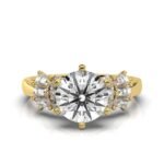 14K Solid Gold Round Shape Moissanite Diamond Ring - Image 6