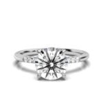 14K Solid Gold Round Shape Moissanite Diamond Engagement Ring