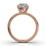 14K Solid Gold Round Shape Moissanite Diamond Engagement Ring - Image 5