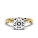 14K Solid Gold Round Shape Moissanite Diamond Engagement Ring - Image 6
