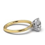 14K Solid Gold Round Shape Moissanite Diamond Engagement Ring - Image 8