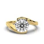 14K Solid Gold Solitaire Moissanite Diamond Engagement Ring - Image 4