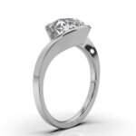 14K Solid Gold Solitaire Moissanite Diamond Engagement Ring - Image 7