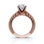 14K Solid Gold Solitaire Moissanite Diamond Engagement Ring - Image 8