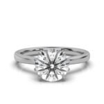 14K Solid Gold Solitaire Moissanite Diamond Engagement Ring