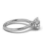 14K Solid Gold Solitaire Moissanite Diamond Engagement Ring - Image 4