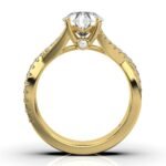 14K Solid Gold Solitaire Moissanite Diamond Ring - Image 3