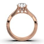 14K Solid Gold Solitaire Moissanite Diamond Ring - Image 5
