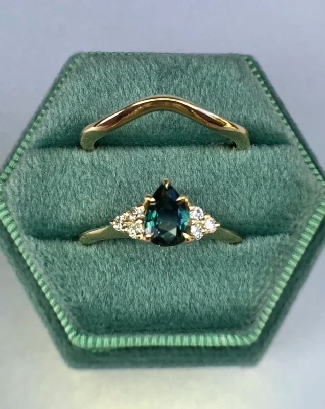 14k solid gold teal montana sapphire ring set ms 56 1