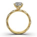 14K Solid Gold Twisted Moissanite Diamond Engagement Ring - Image 3