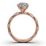 14K Solid Gold Twisted Moissanite Diamond Engagement Ring - Image 5