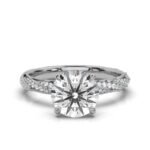 14K Solid Gold Twisted Moissanite Diamond Engagement Ring - Image 6