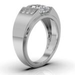 14K Solid Gold Wide Shank Moissanite Diamond Ring - Image 3