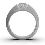 14K Solid Gold Wide Shank Moissanite Diamond Ring - Image 5