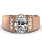 14K Solid Gold Wide Shank Moissanite Diamond Ring - Image 8