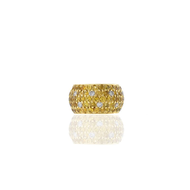 14k solid gold yellow sapphire and diamond band ks0149 2